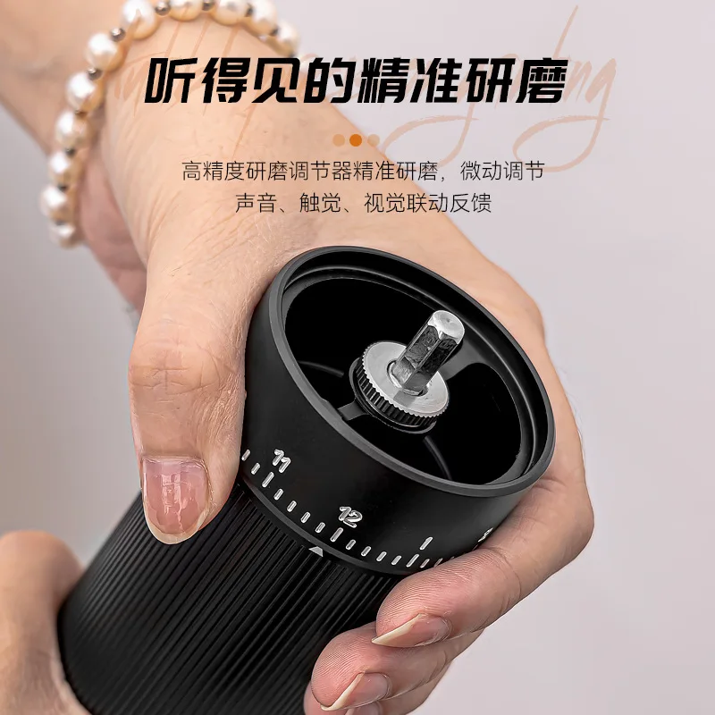 Cross-border hand crank bean grinder 420 steel core hand grinder coffee machine outdoor camping external adjustment thickness