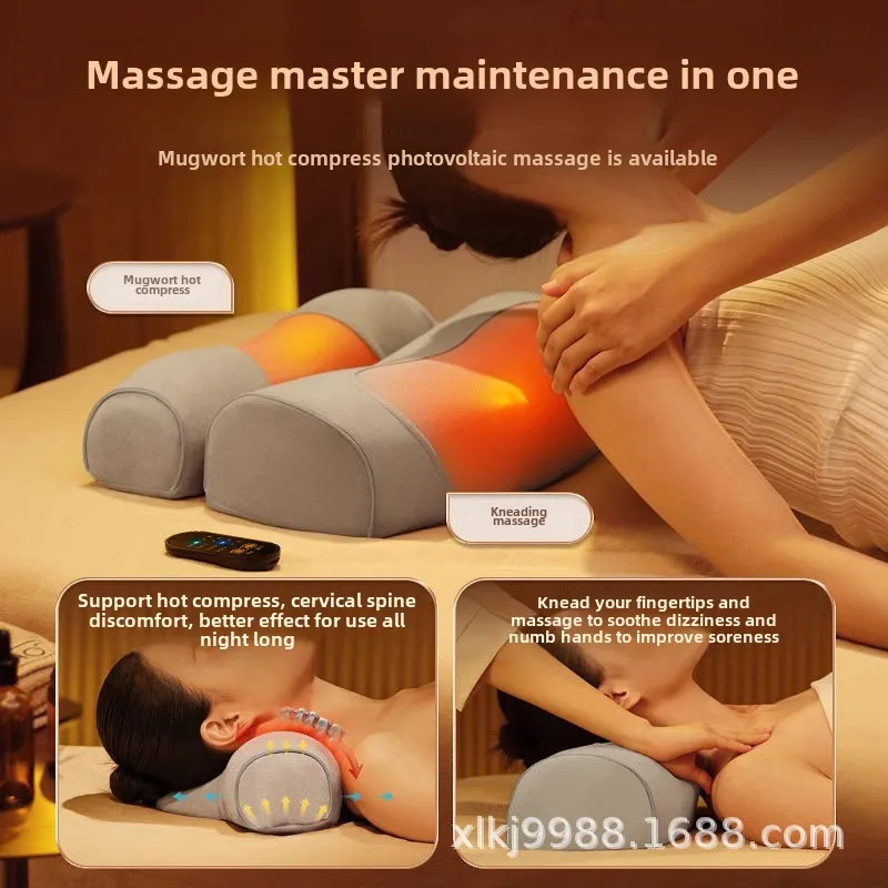 Cervical Pillow Care Cervical Spine Special Spine Aid Sleep Wormwood Heating Massager - Image 3