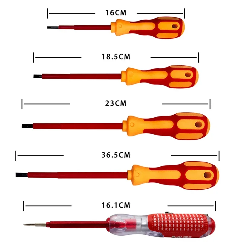 9IN1 Electricians Insulated Magnetic Screwdrivers Hand Screwdriver Tools Set Slotted Phillips Screwdriver Kit with Electric Pen image 6