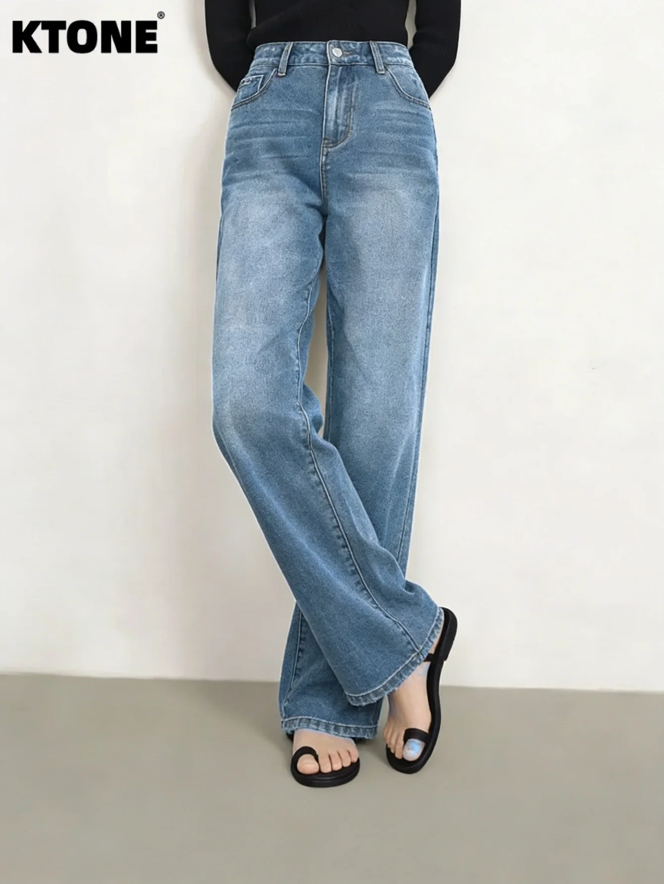 

Свободные синие джинсовые брюки для мужчин в стиле Y2K, оригинальные унисекс-джинсы, без аксессуаров и ремней.