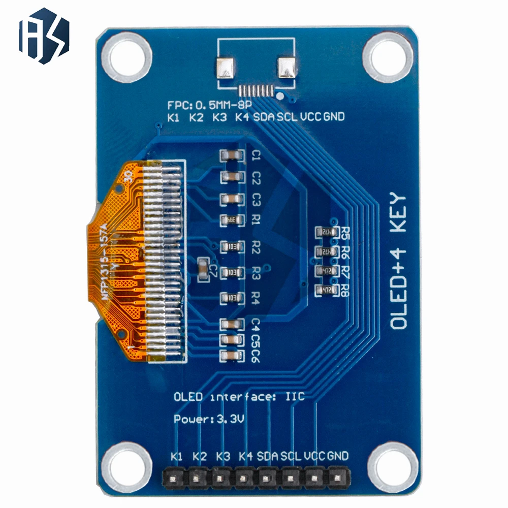 وحدة عرض I2C OLED مقاس 0.96 بوصة (128 × 64، أبيض): SSD1315-محرك مع لوحة مفاتيح 4×4 – لـ Arduino #3
