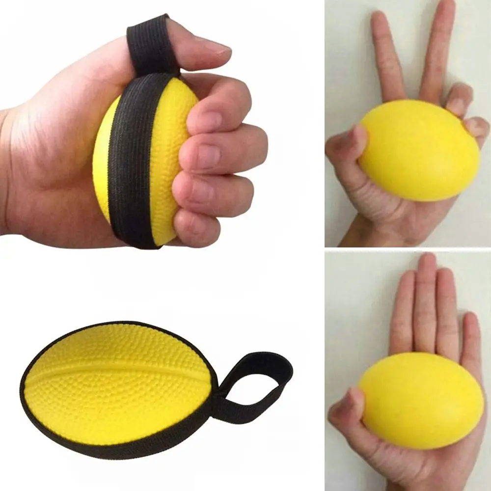 Esponja elástica para el túnel carpiano, pelota amarilla para apretar los dedos, ejercicio de salud para artritis, 1 unidad