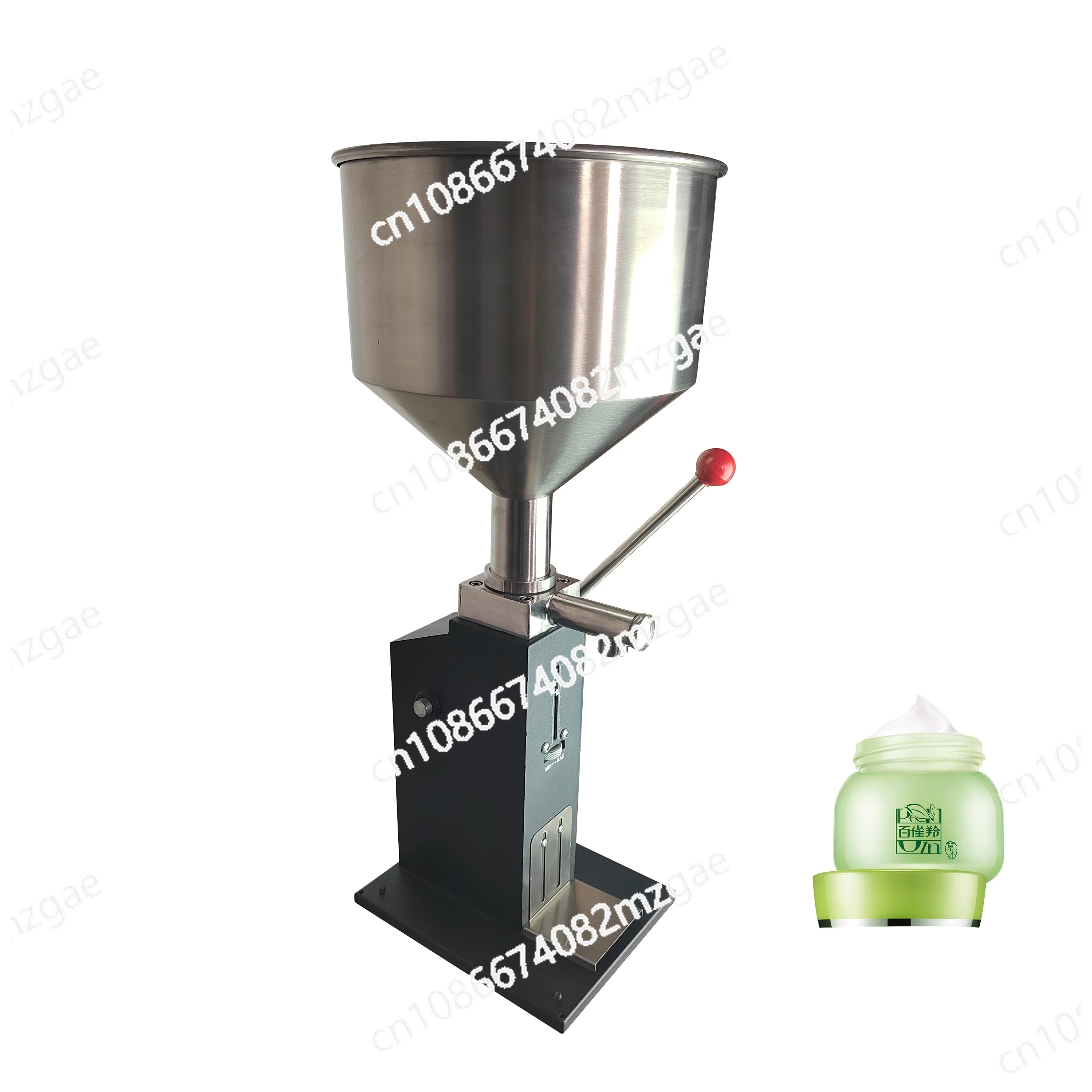 A03 Stainless Steel Manual Liquid Filling Machine with Scale and Tray, for Face Cream Shampoo Cosmetic Sauce