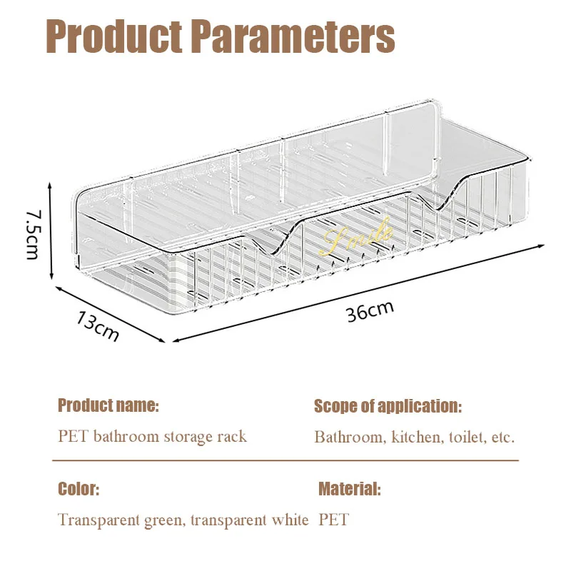 Wall-mounted Bathroom Shelves Light Luxury Toilet Storage Rack Shower Shampoo Holder No-Drill Corner Shelf Bathroom Accessories