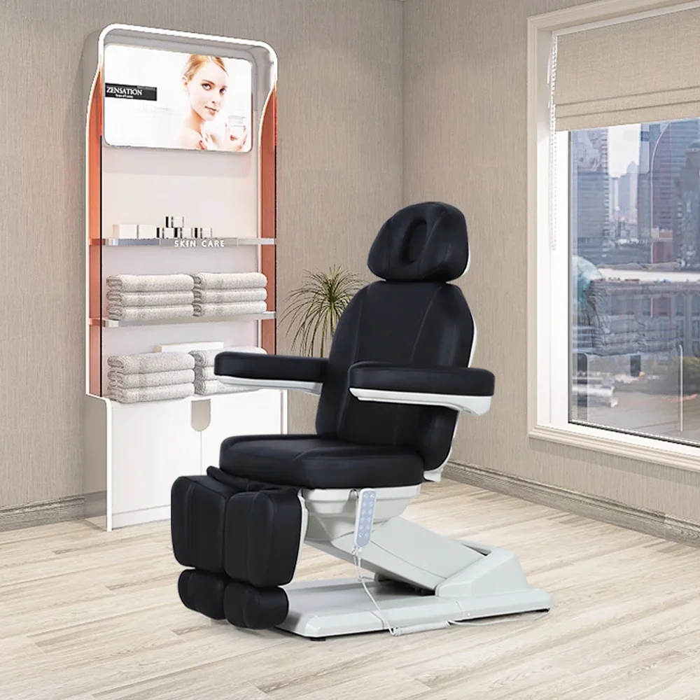 Luxury Black Spa Salon Furniture 5 Electric Motors Esthetician Bed Facial Podiatry Aesthetic Pedicure Chair