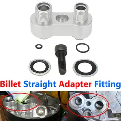 Billet Aluminum Straight Adapter Fitting Kit For LS GM R4 AC Compressor #8AN #10AN With Screws Washers O-rings Leak-proof