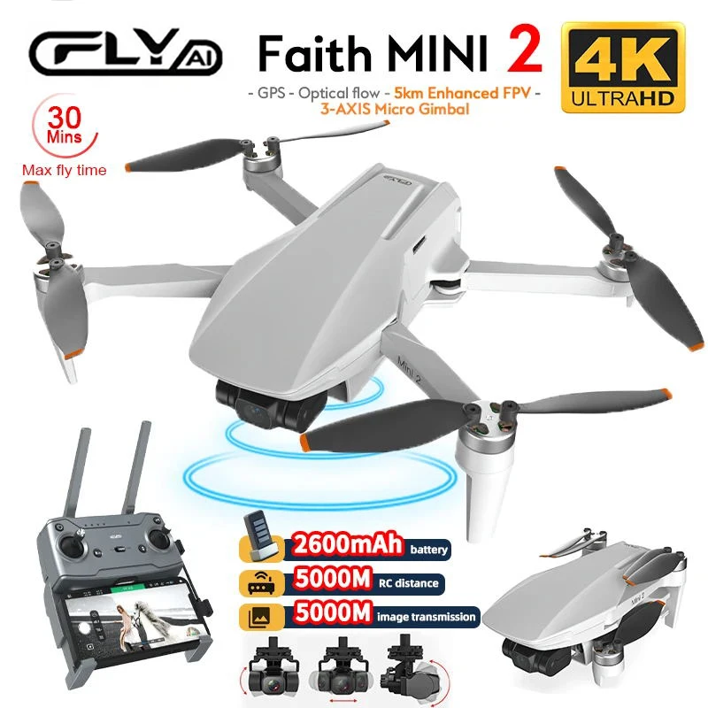 

Только 249 г C-Fly Faith Mini 2 с 3-осевым подвесом, профессиональная камера 4K, GPS, 5 км, дистанционное управление, радиоуправляемый дрон, квадрокоптер, БПЛА