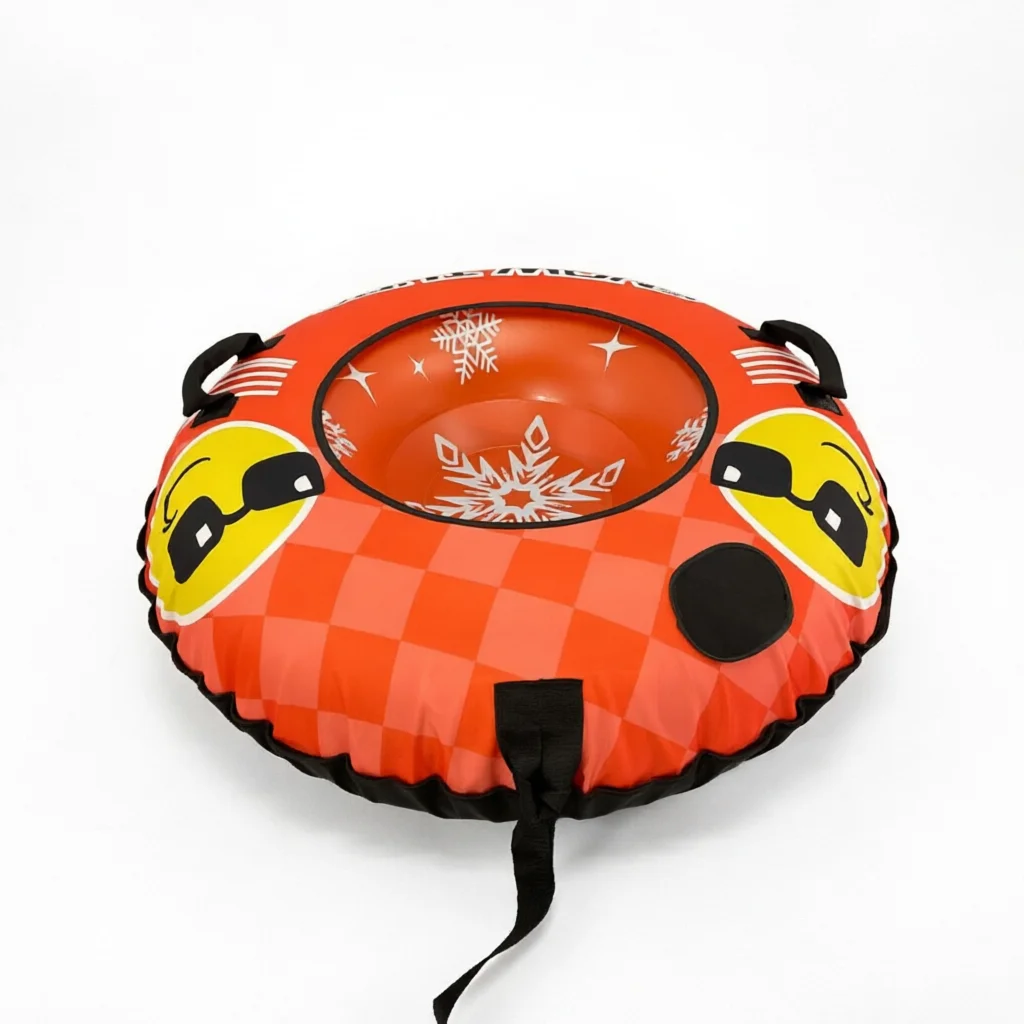 Inflatable Snow Tube, PVC Eco-Friendly Sled for Kids and Adults, 48 Inch Diameter, Handles Included