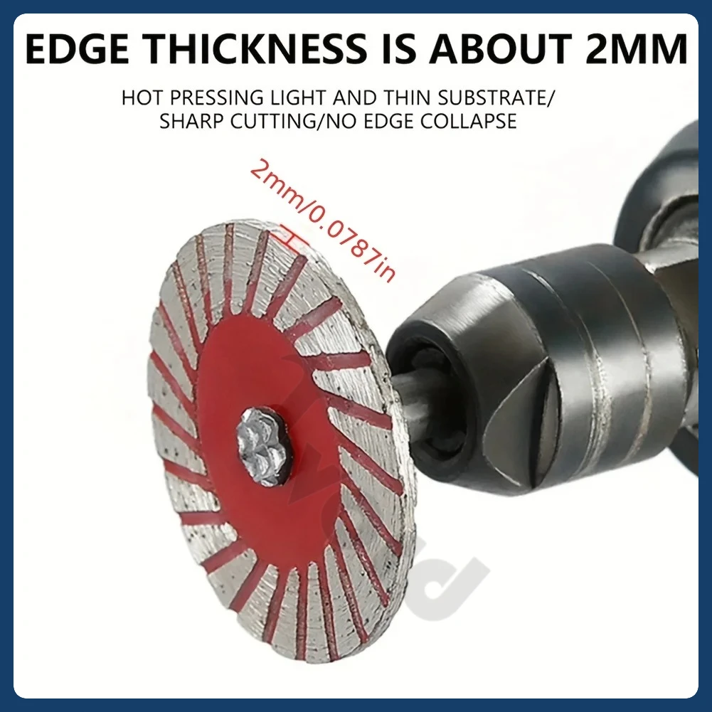 

40mm Diamond Cutting Discs Turbo Mini Carving Saw Blade For Granite Marble Ceramic Tile, Stone Carving Tool With 6mm Shank