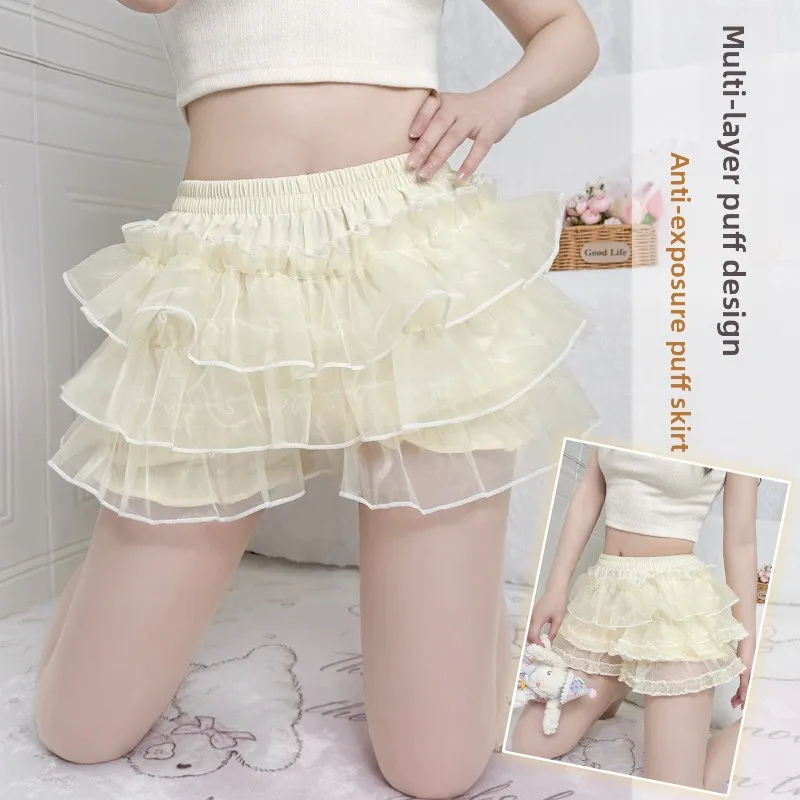 

Lolita Pumpkin Skirt Support Dog ort Daily Violent Fluffy Skirt Anti-Light Boting Pants JK Se Pants Versatile Base L...