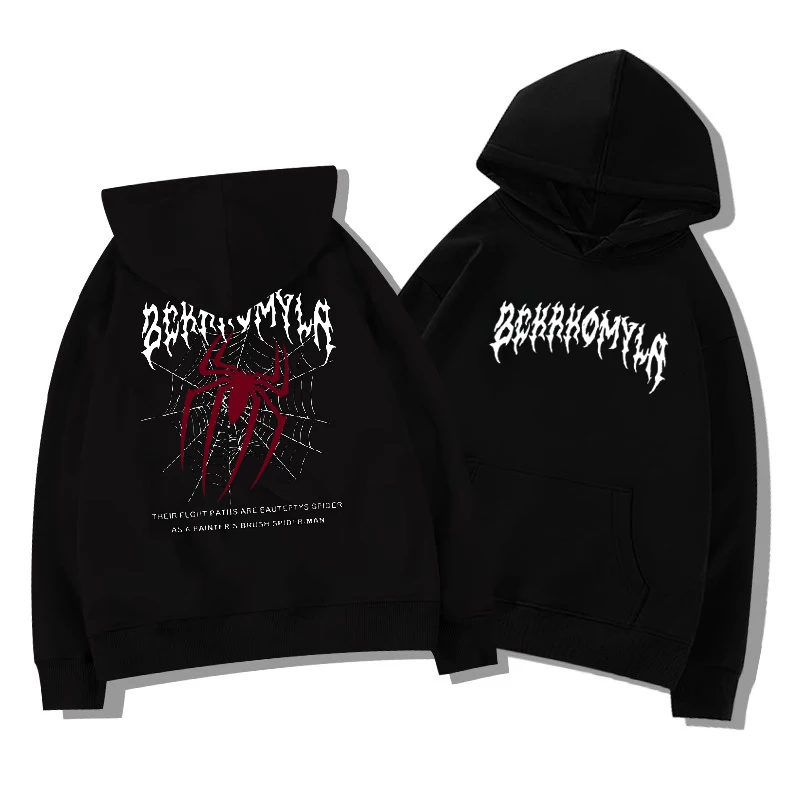 2025, neu, beliebt, American Spider Letter, für Erwachsene, Herren, Herbst und Winter, Fleece, warm, Outdoor, locker, weich, bequem, Kapuzenpullover