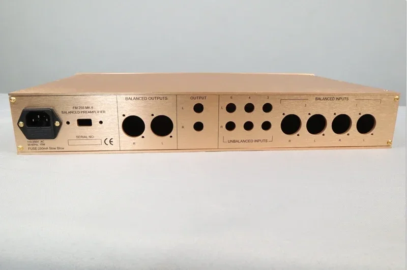 

FM255 Width 444mm Height 68mm Depth 265mm Gold All Aluminum Amplifier Chassis Preamplifier Shell Enclosure / Case / DIY Box