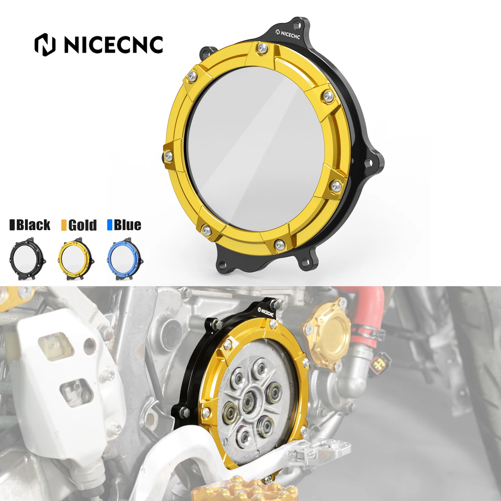 NiceCNC For Suzuki DRZ400 DRZ400E DRZ400S DRZ400SM DR-Z 400 400E 400S 400SM 2000-2024 2023 Transparent Clutch Cover Clear Guard