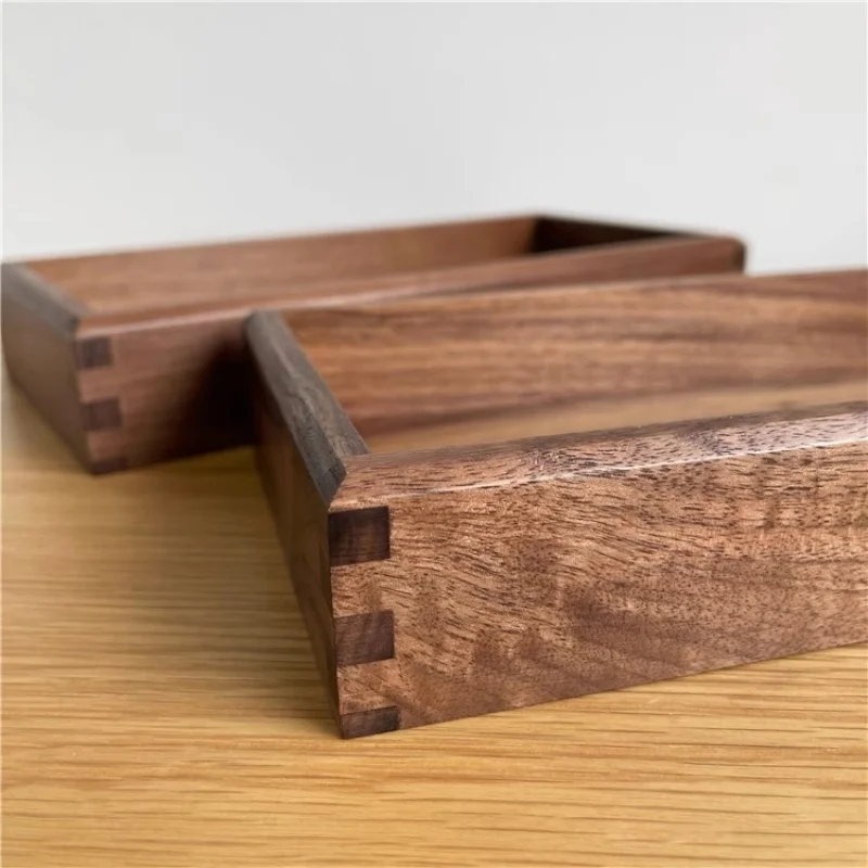 

Органайзер для стола из черного ореха, ящик для хранения на дверном проеме, офисная коробка для ручек из массива дерева, держатель для ключей и монет