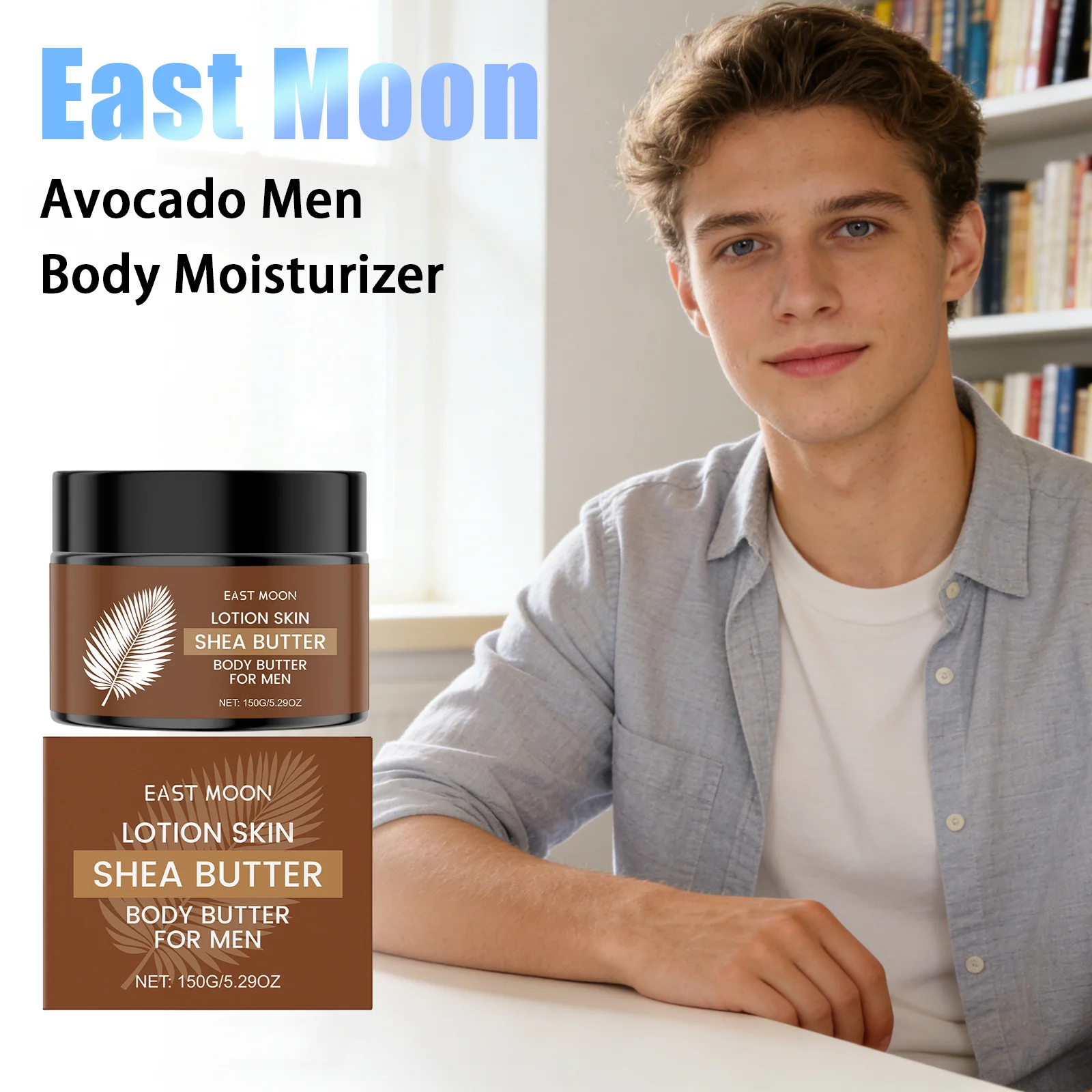 

East Moon Men Body Cream Relief Skin Rough Lasting Moisturizing Reduce Dryness Fit Male Skin Trait Refreshing Body Moisturizer