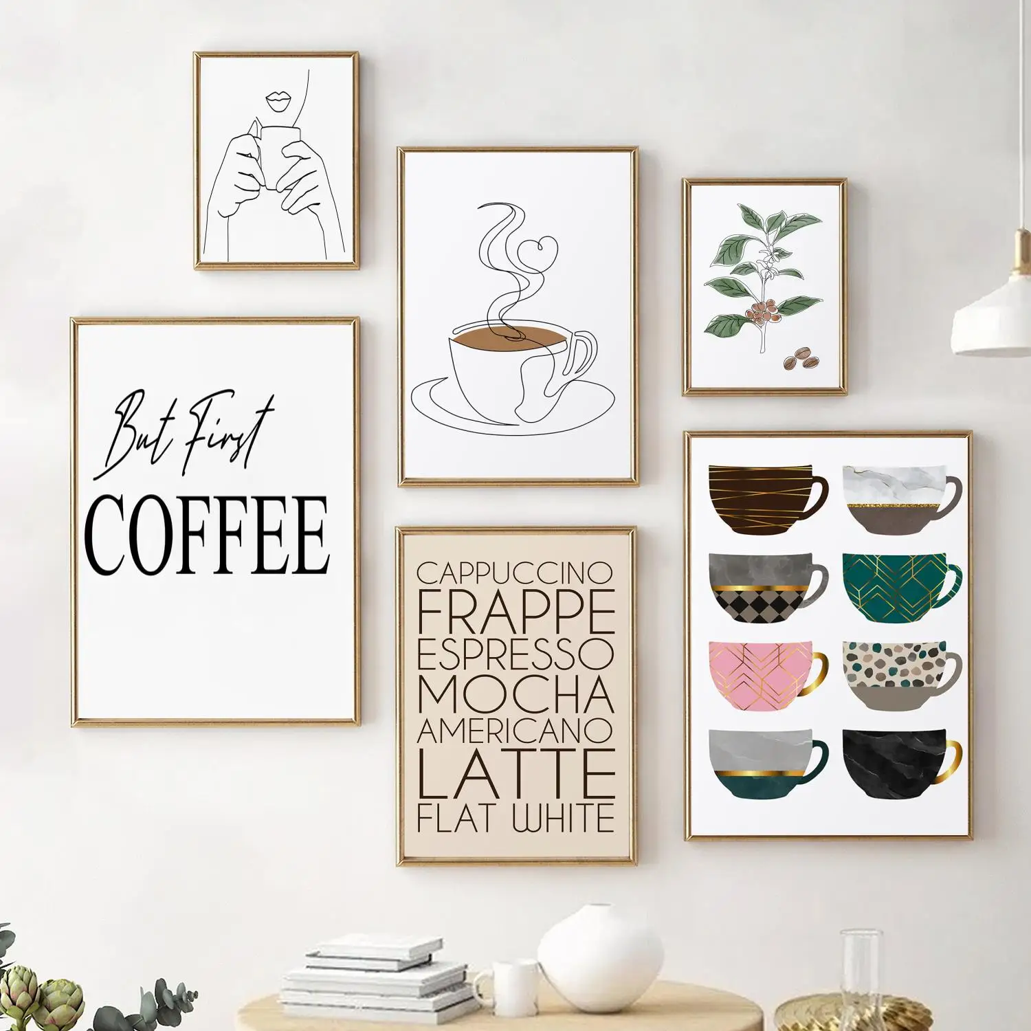 But First Coffee Minimalist Cups Coffee Kitchen Art Prints Canvas Posters Nordic Wall Paintings Pictures Living Room Home Decor