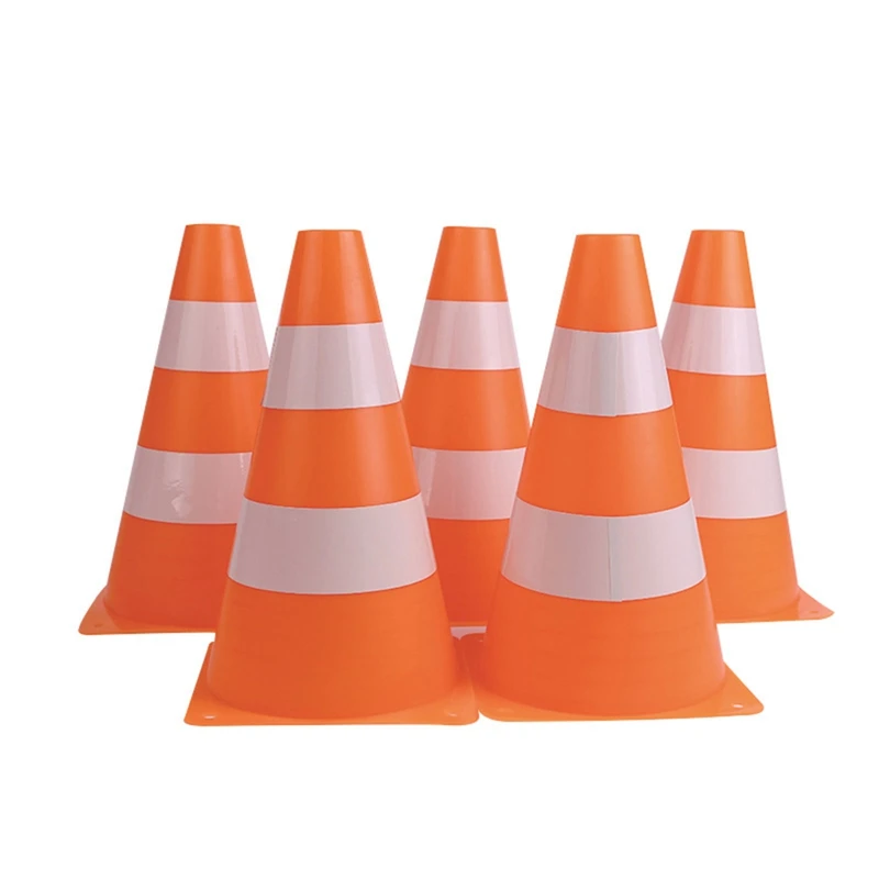 23cm Folding Road Safety Warning Sign Reflective Tape Road Cone Parking Pile Bucket Cone Orange Reflective Parking