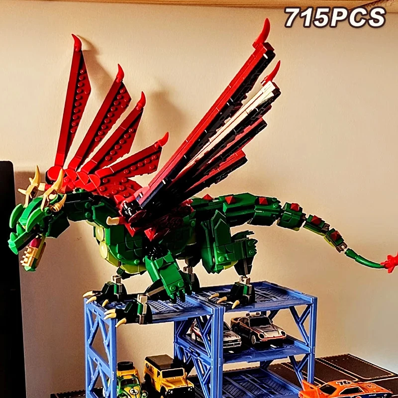 

Kalein New 31161 series 3N1 Medieval Flying Dragon Building Blocks assembled toy model children's birthday gift 715PCS