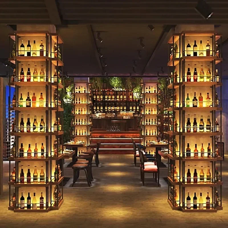 Pavimento livre Standing Wine Racks, Modern Liquor Store, Whisky Rack, sala de luxo