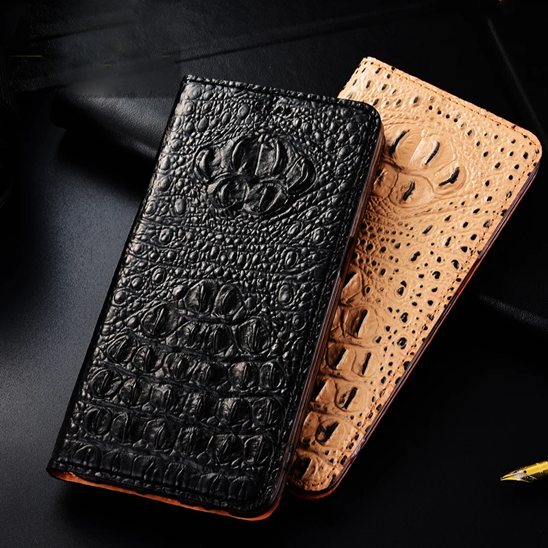 Luxury Crocodile Head Genuine Leather Magnetic Flip Phone Case For Google Pixel 2 3 4 5 6 Pro 3A 4A 5A 6A XL Cover Cases