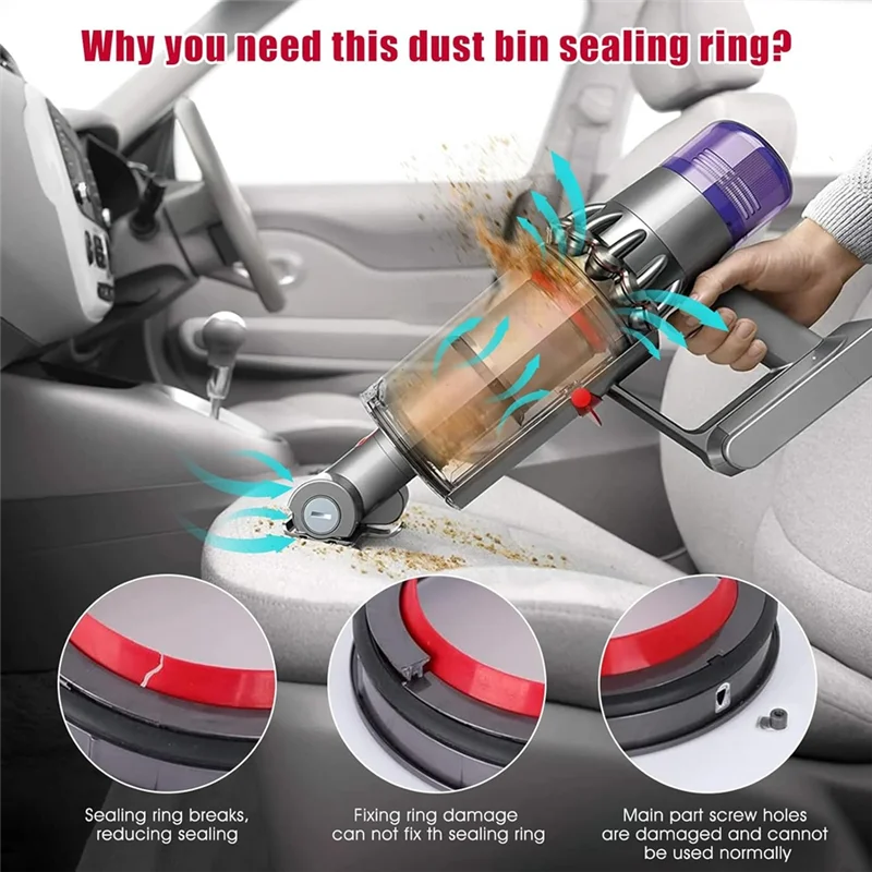 Śrubokręt T8 w zestawie, pierścień uszczelniający pojemnika na kurz do odkurzaczy Dyson V11 V15 Gen5 SV14 SV15 SV22, zamiennik pojemnika.