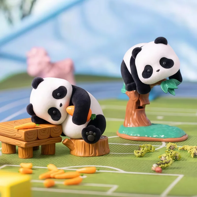 52 brinquedos genuínos panda roll série de diário infantil estatuetas panda escondido presentes criativos desktop e sala de estar ornamentos presentes
