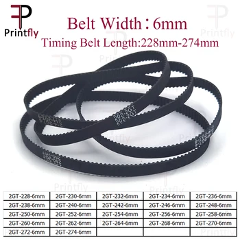 Printfly 2GT/GT2 타이밍 벨트 228 230 232 234 236 238 240 242 244 246 248 250 252 254 256 258 260 262 264 266 268 270 272 274 6mm