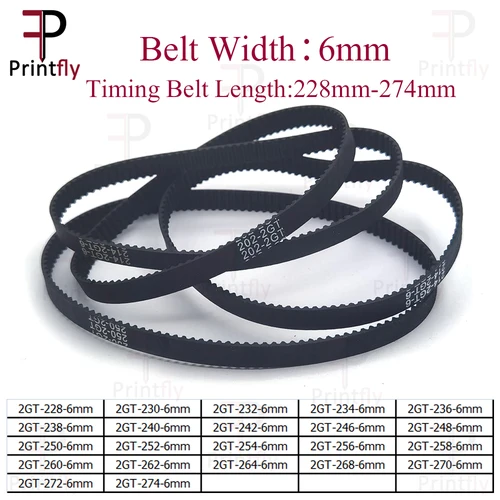 Imagen 1 del producto Printfly 2GT/GT2 Correa de distribución 228 230 232 234 236 238 240 242 244 246 248 250 252 254 256 258 260 262 264 266 268 270 272 274 6 mm