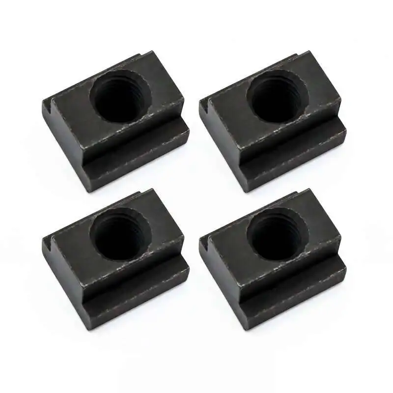 4 Black Oxidized T-Slot Nuts - Heavy-Duty Hammer Head Fasteners Sliding Nut Blocks Fully Threaded Shanks, M6/M8/M10 Sizes