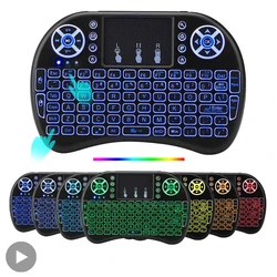 Air Mouse Backlit Mini Wireless Keyboard Azerty French Language With Touchpad PC TV Box RGB Gamer Air Kit Key Pad Keypad Keybord