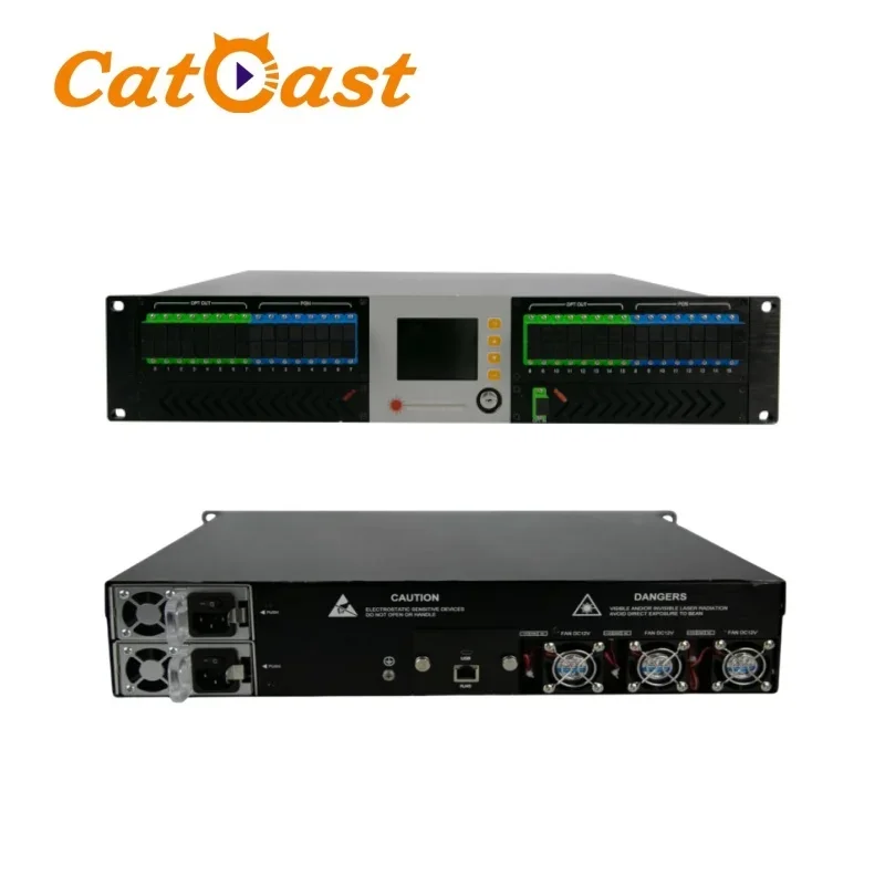 EDFA FTTH CATV 다중화용 고출력 광섬유 증폭기, 2U, 16*22, 23db, 32*22, 23db + WDM