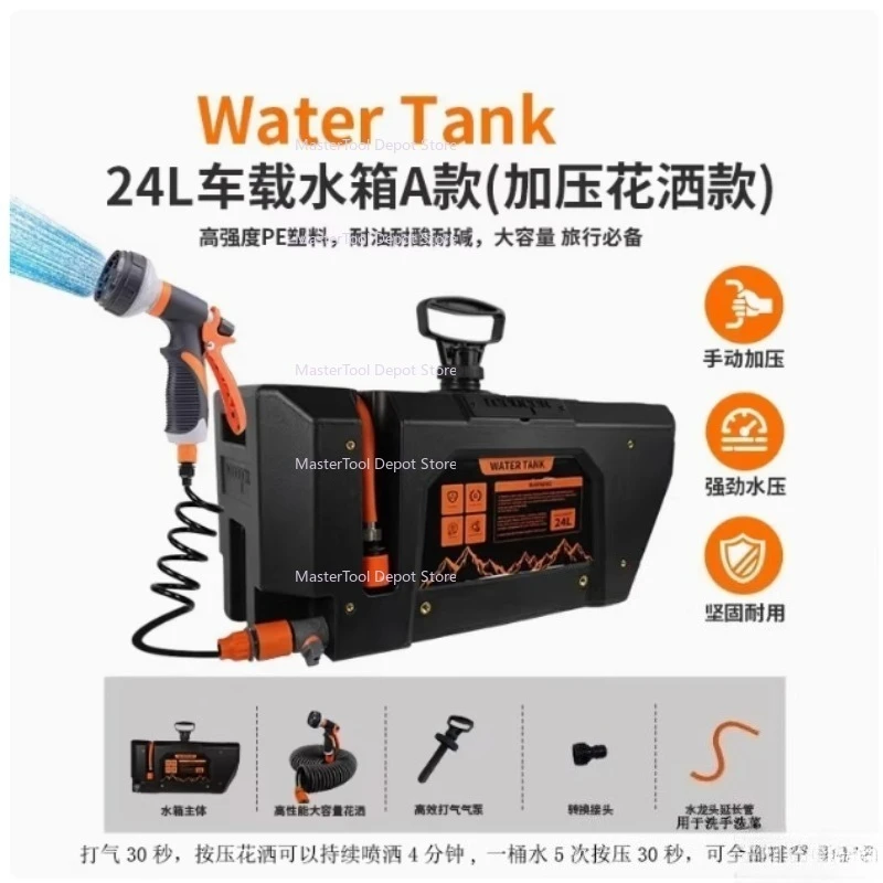 

Портативный комплект Tanque De Agua Presurizado De Carga Rápida, комплект De Ducha Exterior Con Batería De24L Para Acampar Y Hacer Senderismo 4X4