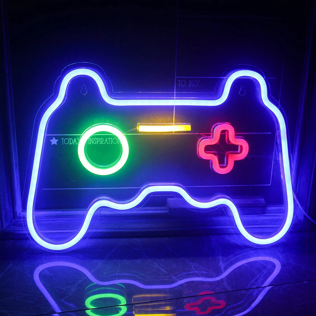 LED Color Neon Sign Gamepad Neon USB Power Powered Neon Wall Hanging Decoration Home Bedroom Bar Gaming Room Decor Night Lamp