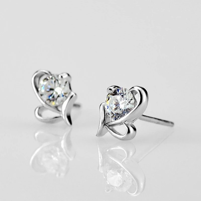 New 925 Sterling Silver Earrings Nice Moissanite for Women Exquisite Beautiful Wedding Engagement Jewelry Fashion Gifts Party