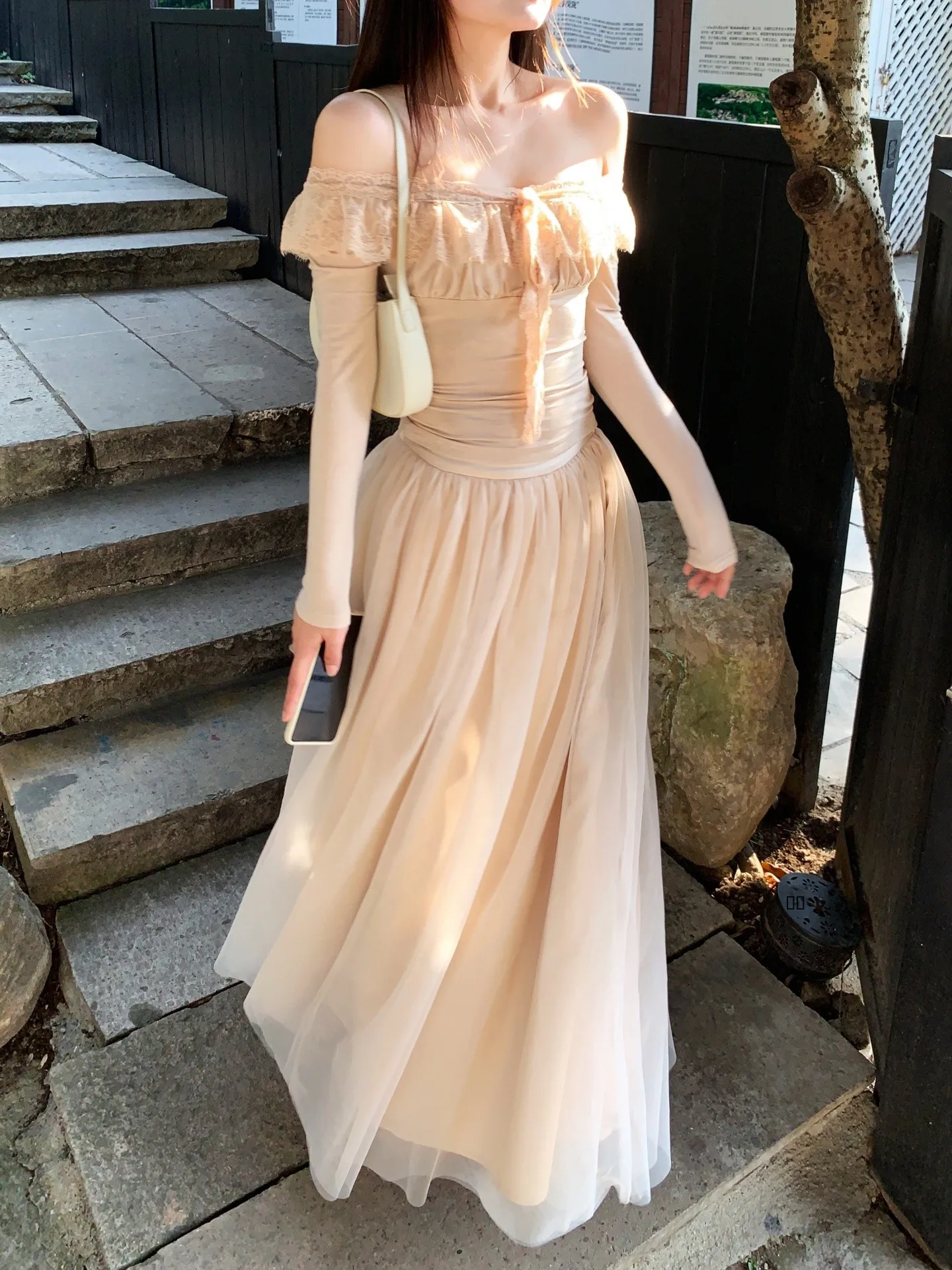 

Длинная юбка из атласа с объемной вышивкой и сеткой, расклешенная, женская, модная, из полиэстера, неэластичная, миди, в стиле феи