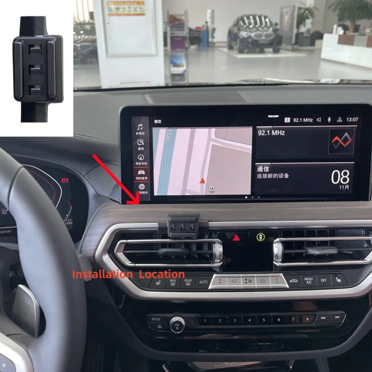 Magnetic Car Phone Holder For BMW X4 G02 2022 2023 15W Wireless Charging Special Fixed Bracket Base MagSafe Mount