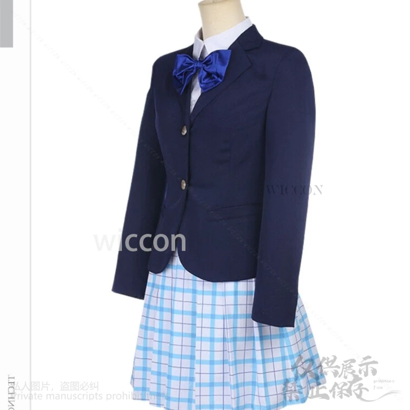 Disfraz de Shouko Nishimiya de Anime con voz silenciosa, uniforme escolar JK, falda de vestido de marinero, pelucas largas rosas para Halloween Cos