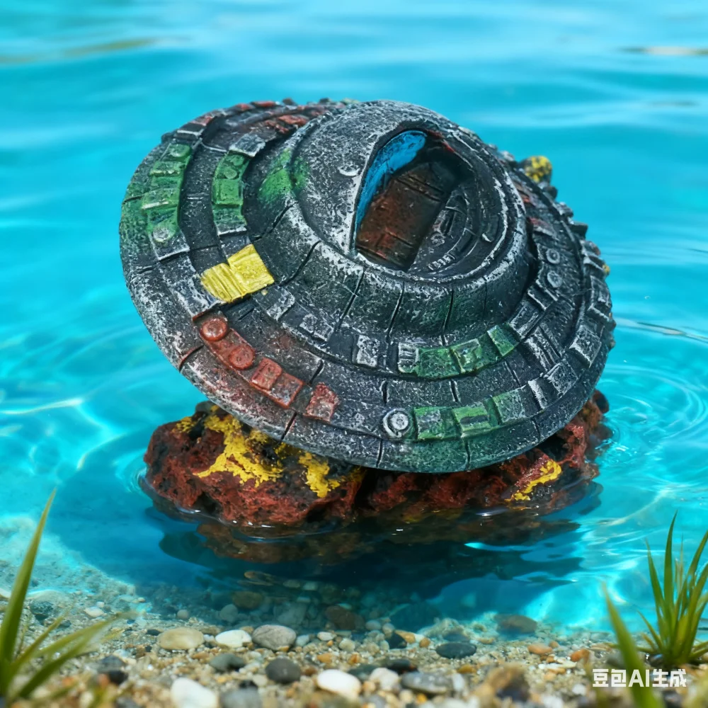 

Fishing Emulation UFO Wreck Aquarium Landscaping Decorations Spaceship Resin Craft Fish Tank Decoration Ornament