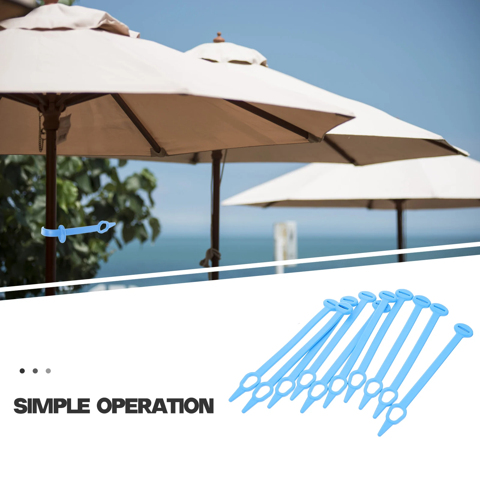 

10pcs Windproof Hooks Beach Umbrella Silicone Hanger Removable Anti Scratch Durable Outdoor Furniture Storage