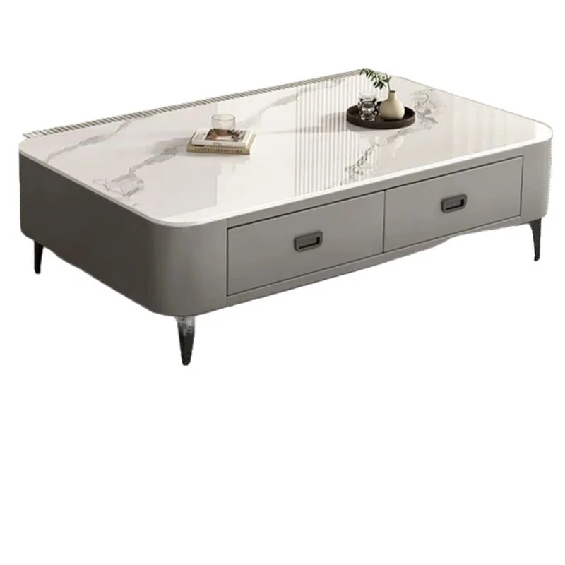 Slate TV cabinet living room home small apartment 2025 modern simple light luxury tea table Nordic floor-to-ceiling coffee