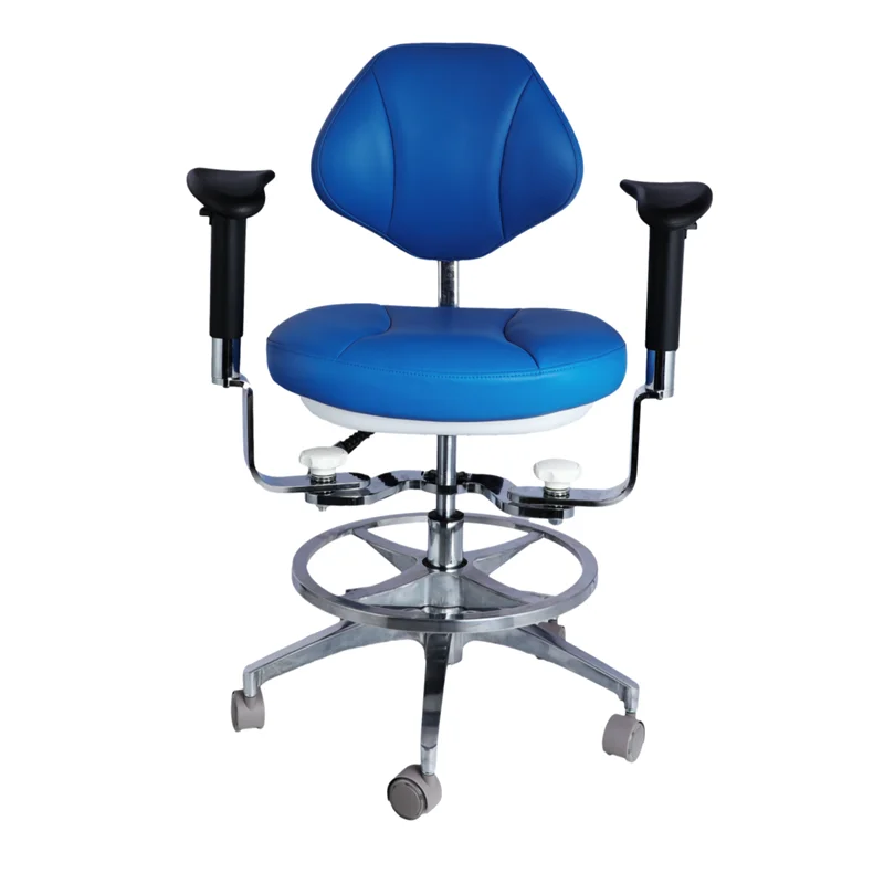 

Dental Assistant Chair, Orange PU Leather Ergonomic Doctor Stool, Swivel Heavy Duty Casters, Medical Clinic Stool