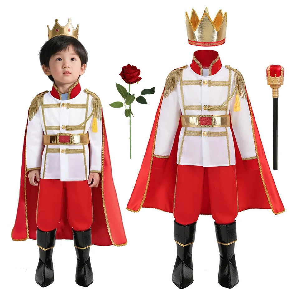 Prince Charming Costume for Boys Fairy Tale Dress Up Set Children's Day Luxury Prince Role-playing Suit Halloween Prince Clothes
