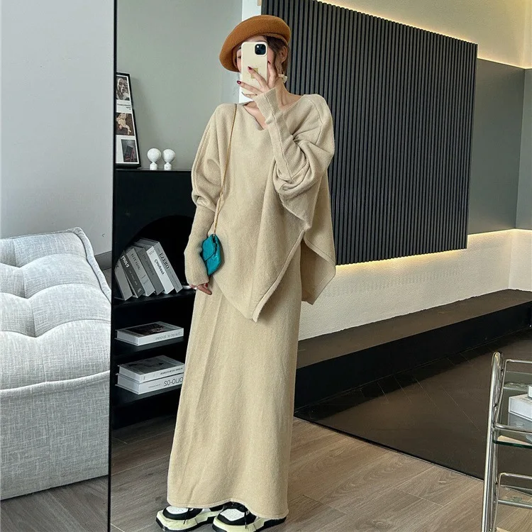 

Autumn and Winter New Fashion Versatile Irregular Suit Women 2025 Lazy Casual Style Plus Size Two-Piece Skirt Suit Women