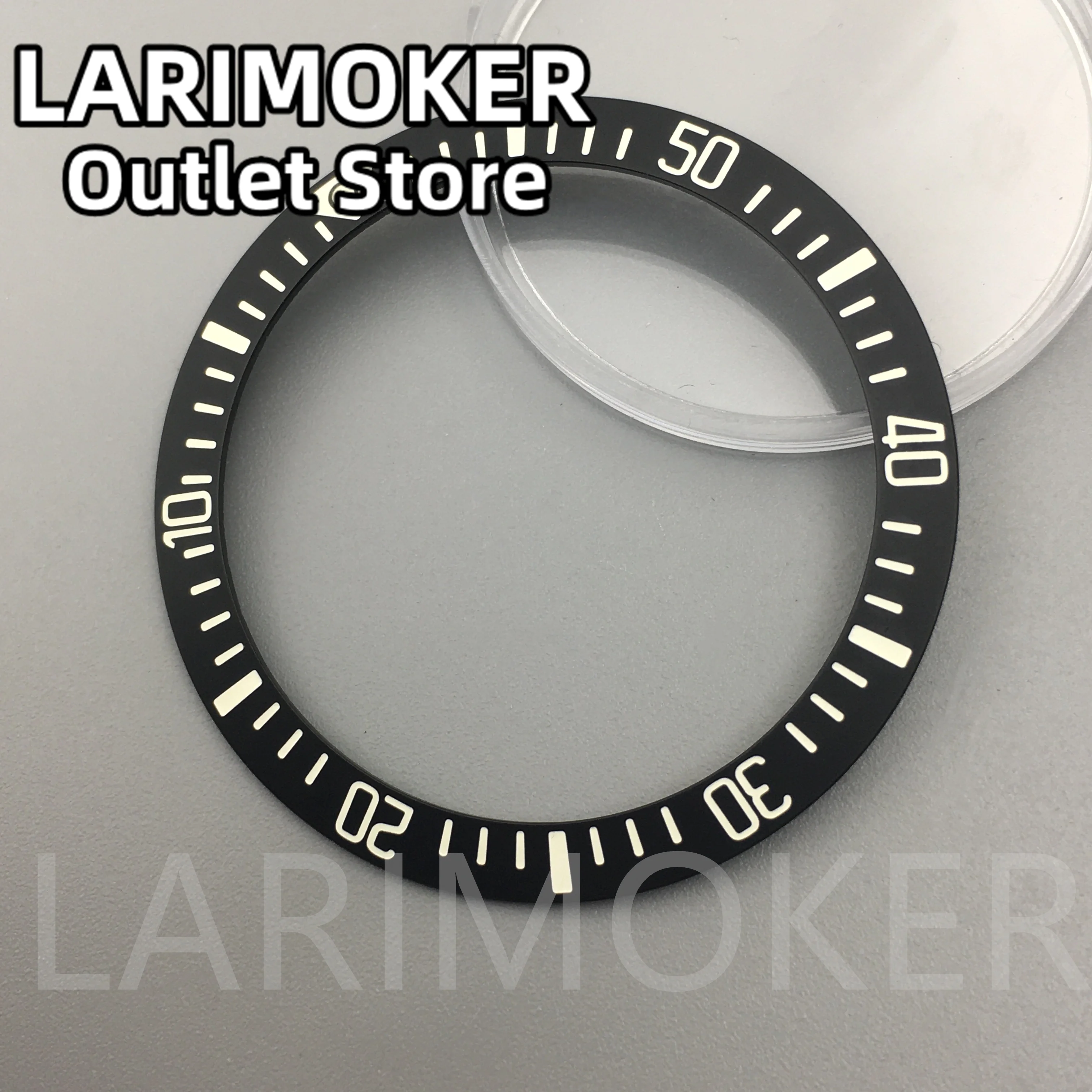 LARIMOKER 38 مللي متر إطار سيراميك مضيء عالي الجودة منحدر إدراج علبة الساعة أجزاء إكسسوارات الساعة