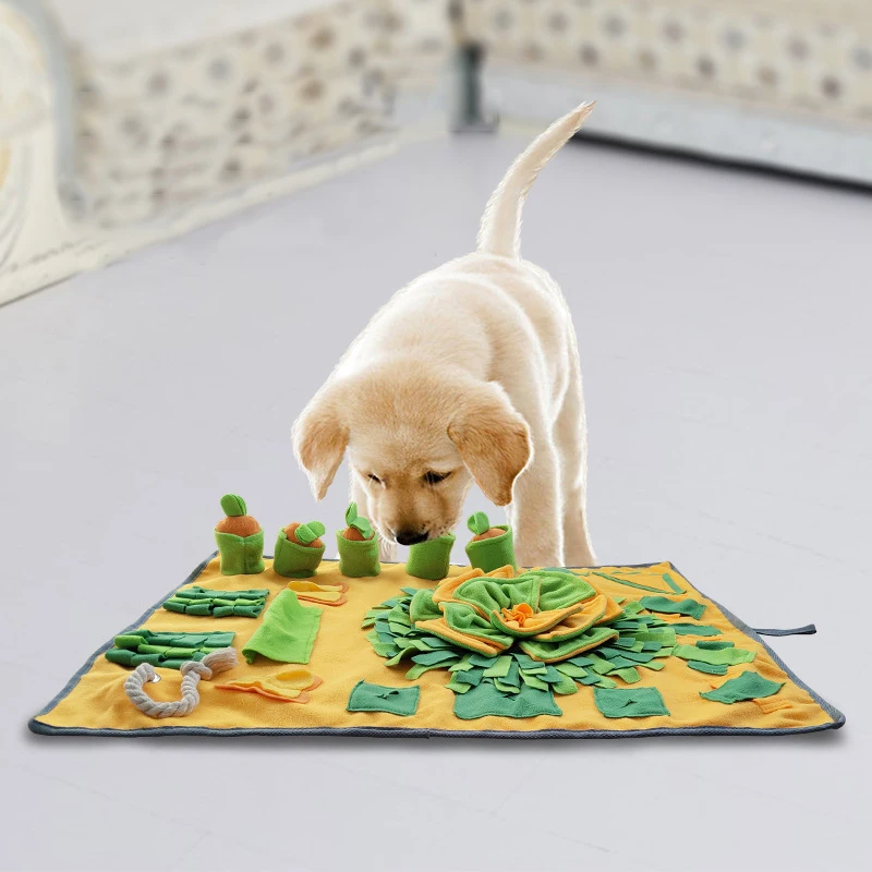 Dog Snuffle Mat Pet Puzzle Toy Leak Food Anti Choking Pad Dog Nose Smell Training Blanket Slowing Feeding Intelligence Mat