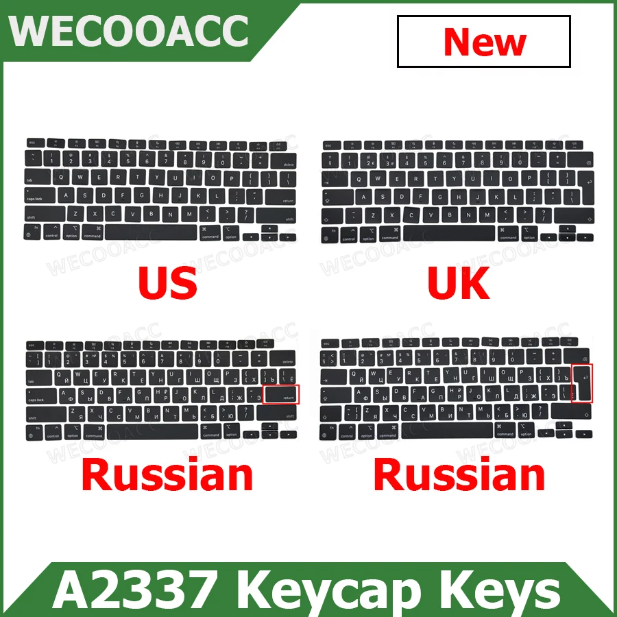 New US UK RU Russian Keyboard Key Keycaps For Apple Macbook Air 13