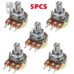 Potenciómetro rotativo cónico lineal para Arduino, resistencia de eje de 20mm, 1K, 2K, 5K, 10K, 20K, 50K, 100K, 500K, 1M Ohm, 3 pines, 5 unidades