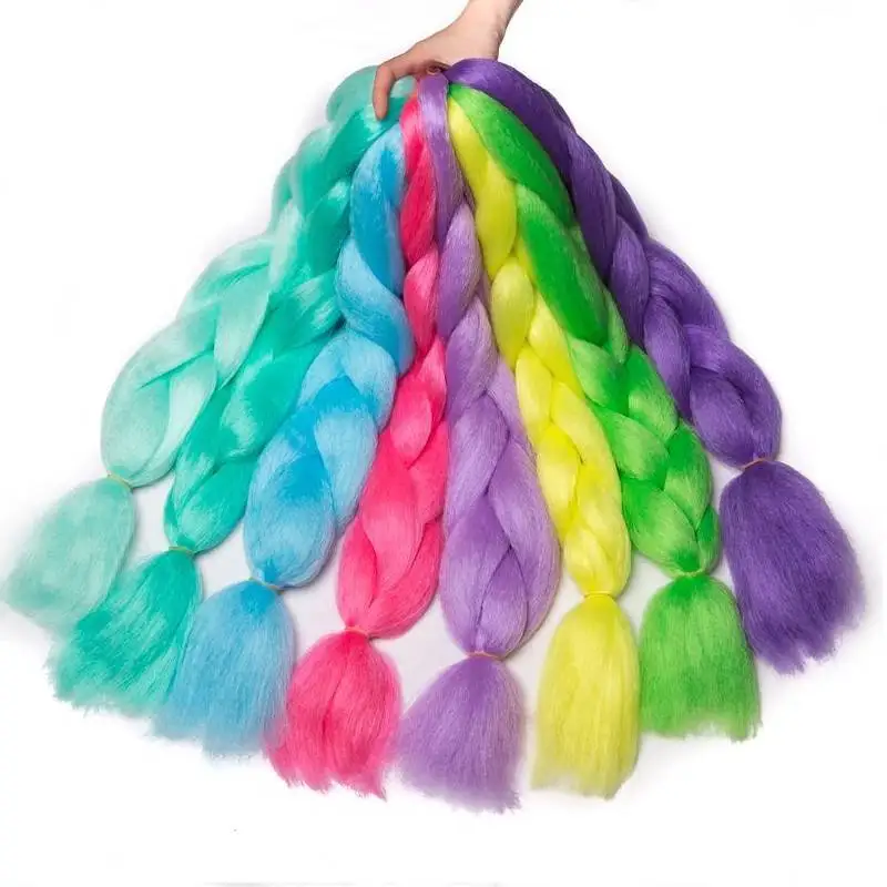 

Джамбо плетение волос предварительно растянутые длинные синтетические плетения твист наращивание волос для сценической вечеринки костюм на Хэллоуин косплей