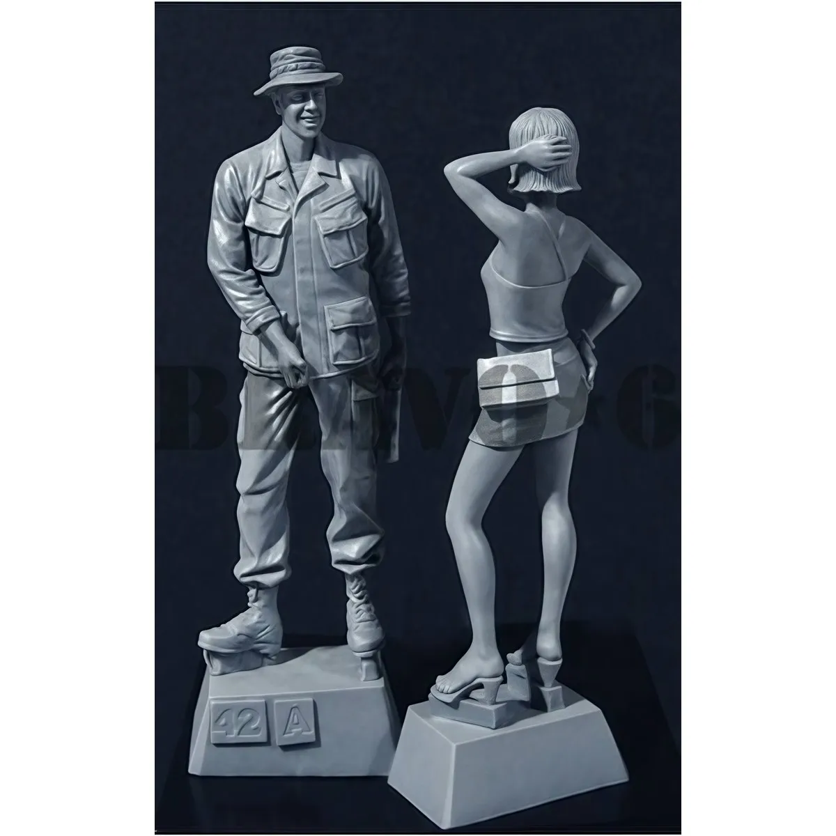 Conjunto de modelo de resina 1/35 sem pintura, guerra do Vietnã - soldados americanos e meninas vietnamitas sem montagem e sem pintura GK