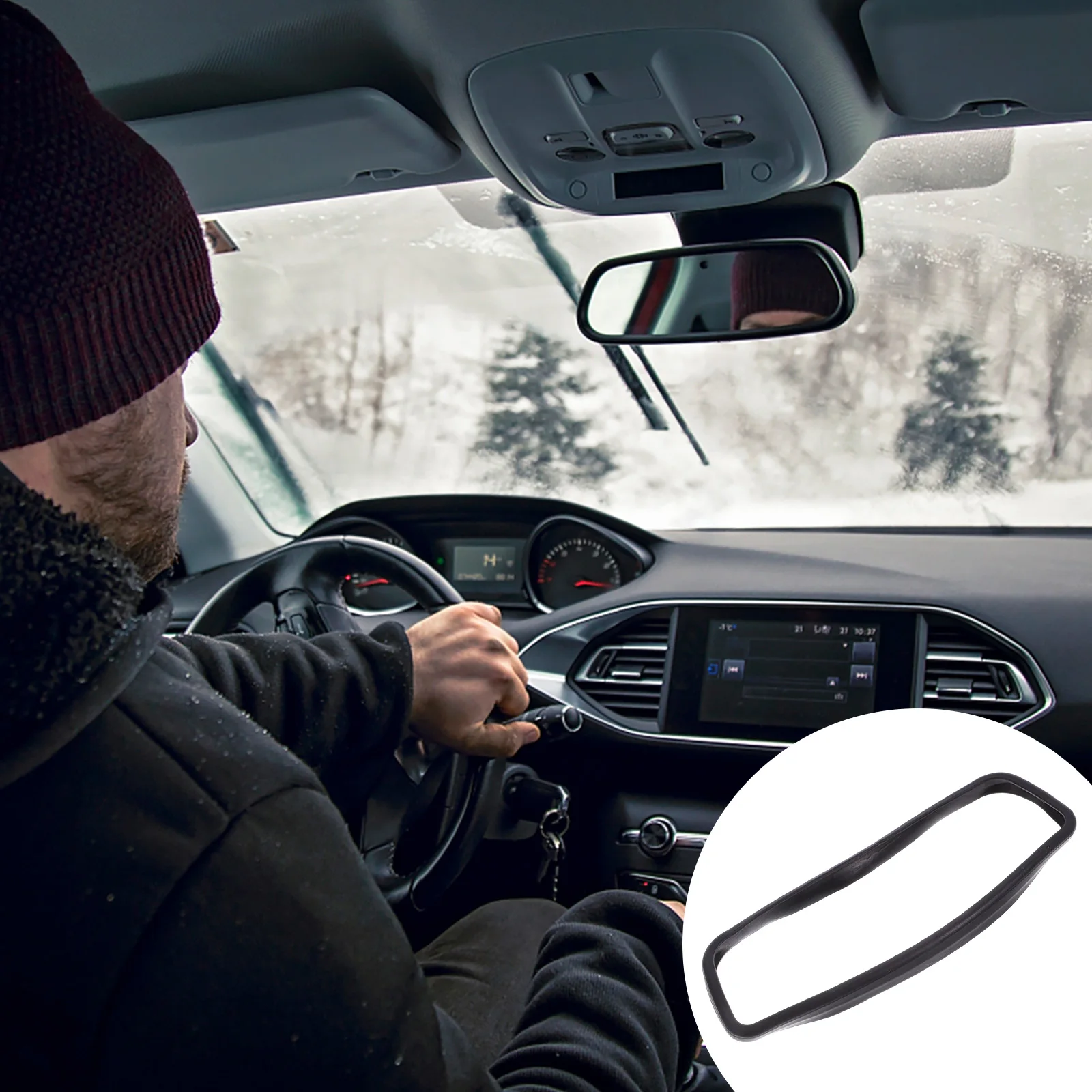 

Rear View Mirror Protective Cover Interior Mirrors for Rearview Car Gadgets Visor Decor Accessories Frame